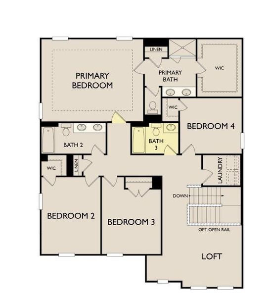 2D floor plan layout of this home in Eastlyn Crossing, Flowery Branch, GA (Image 4). 2D floor plan layout of this home in Eastlyn Crossing, Flowery Branch, GA (Image 4).