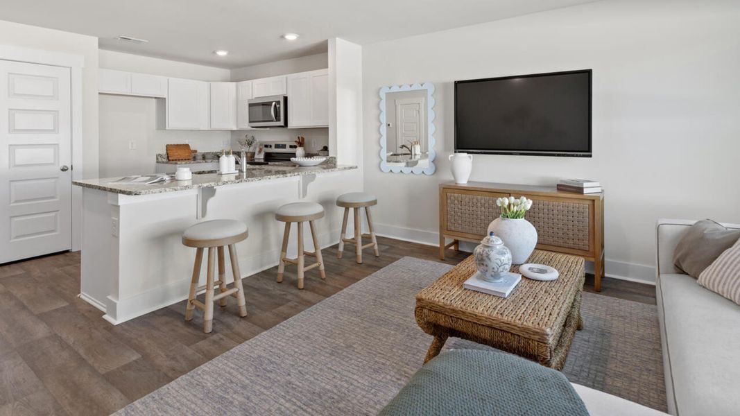 Furnished interior view inside a new home in Waterside Townhomes, Surf City (Image 18).