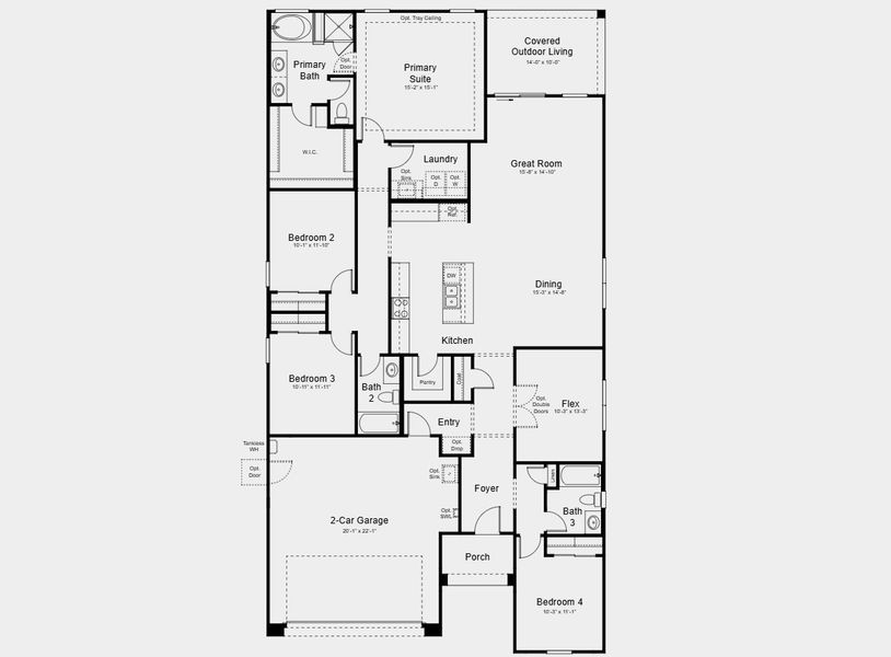 2D floor plan layout for the Regal by Taylor Morrison in Saddleback, Peoria, AZ (Image 3). 2D floor plan layout for the Regal by Taylor Morrison in Saddleback, Peoria, AZ (Image 3).