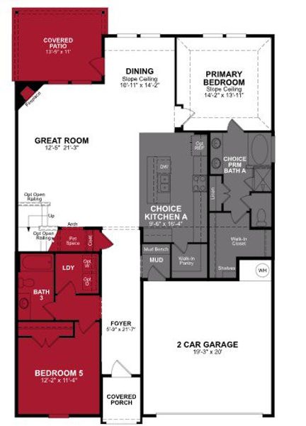 2D floor plan layout of this home in Chalk Hill, Celina, TX (Image 3).