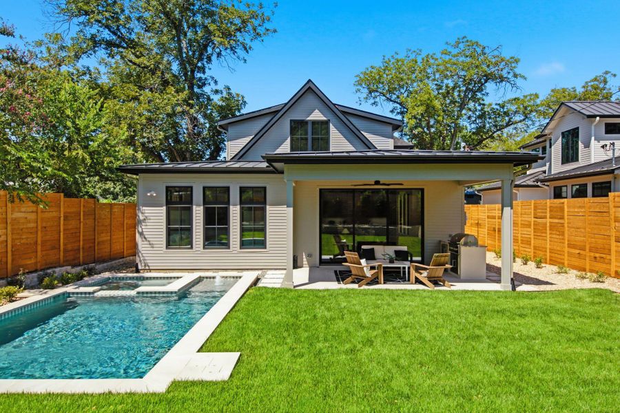 Exterior details and patio area of a home in , Austin (Image 24). Exterior details and patio area of a home in , Austin (Image 24).