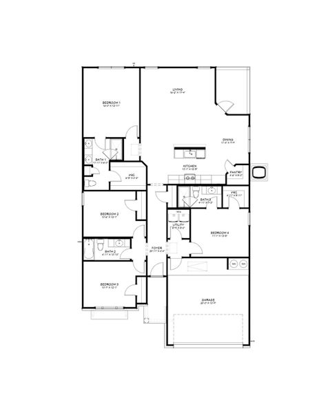 2D floor plan layout for the Lampasas by Flintrock Builder in Mesa Ridge, Temple, TX (Image 3).