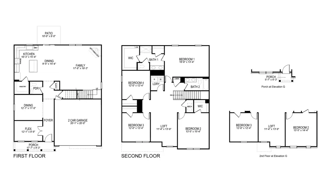 2D floor plan layout of this home in Irwin Oaks, Corryton, TN (Image 2).