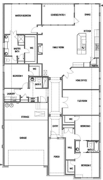 2D floor plan layout of this home in Anthem, Kyle, TX (Image 5).