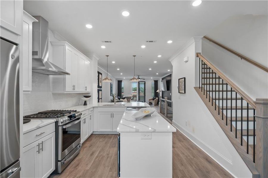 Furnished interior view inside a new home in Ward's Crossing Townhomes, Johns Creek (Image 4).