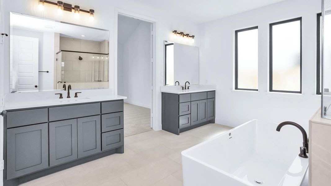 Furnished interior view inside a new home in Lakes of Cane Island, Katy (Image 6).
