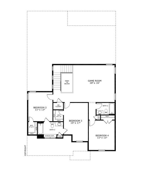 2D floor plan layout for the Santa Maria - Classic Series | 50' Wide Lots by ICI Homes in Mosaic, Daytona Beach, FL (Image 3). 2D floor plan layout for the Santa Maria - Classic Series | 50' Wide Lots by ICI Homes in Mosaic, Daytona Beach, FL (Image 3).