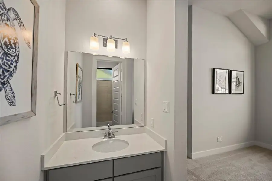 Furnished interior view inside a new home in Bridgeland 70′, Cypress (Image 16).