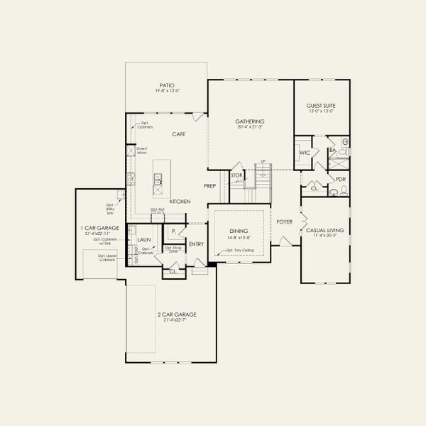 2D floor plan layout for the Sutton by John Wieland in McCoy Farm, Wesley Chapel, NC (Image 2). 2D floor plan layout for the Sutton by John Wieland in McCoy Farm, Wesley Chapel, NC (Image 2).