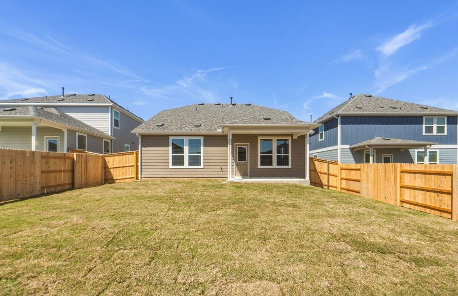 Exterior details and patio area of a home in Patterson Ranch, Georgetown (Image 20).