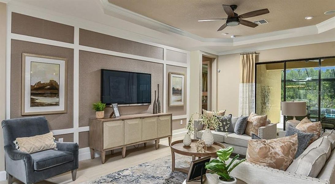 Furnished interior view inside a new home in Esplanade at Wiregrass Ranch, Wesley Chapel (Image 9).