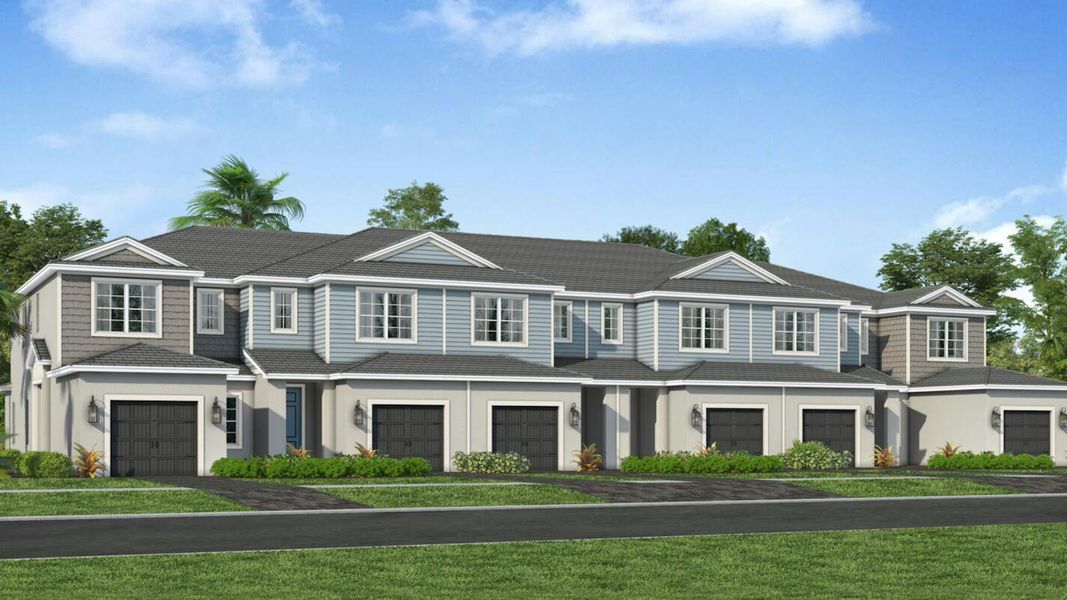 Front exterior of a new home in SkySail Real Estate and Homes for Sale in Naples, FL - Neal Communities, Naples, FL, highlighting curb appeal (Image 1). Front exterior of a new home in SkySail Real Estate and Homes for Sale in Naples, FL - Neal Communities, Naples, FL, highlighting curb appeal (Image 1).