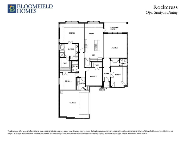 Rockcress Floor Plan with Optional Study