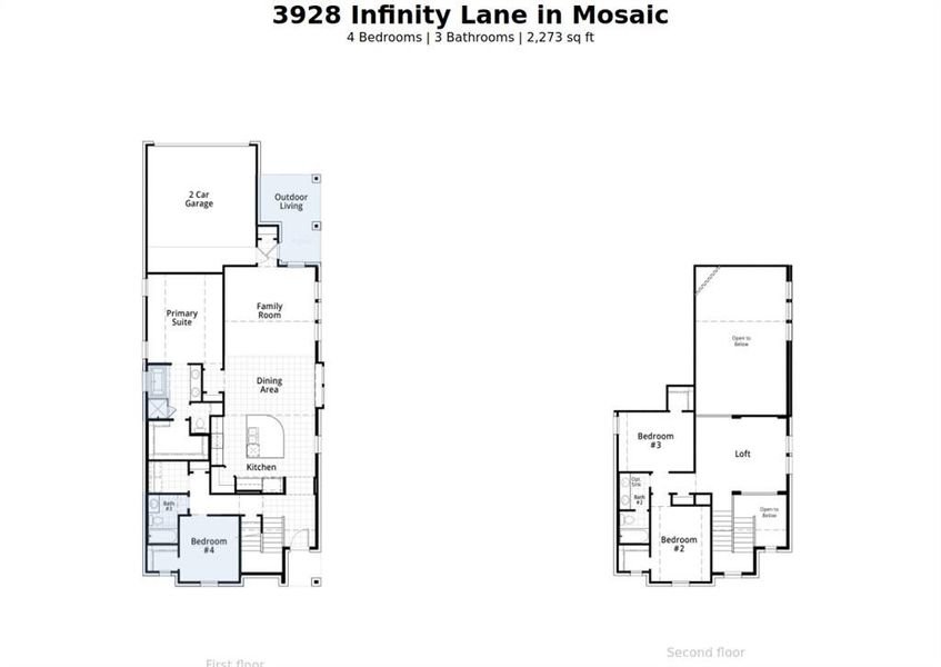 2D floor plan layout of this home in Mosaic, Celina, TX (Image 3).