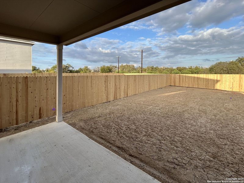 Exterior details and patio area of a home in Meadows at Hennersby Hollow 40's, San Antonio (Image 21). Exterior details and patio area of a home in Meadows at Hennersby Hollow 40's, San Antonio (Image 21).