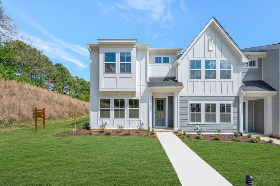 Representative exterior photo of a completed home built from the Sampson by Tri Pointe Homes in Holding Village, Wake Forest, NC (Image 1). Representative exterior photo of a completed home built from the Sampson by Tri Pointe Homes in Holding Village, Wake Forest, NC (Image 1).
