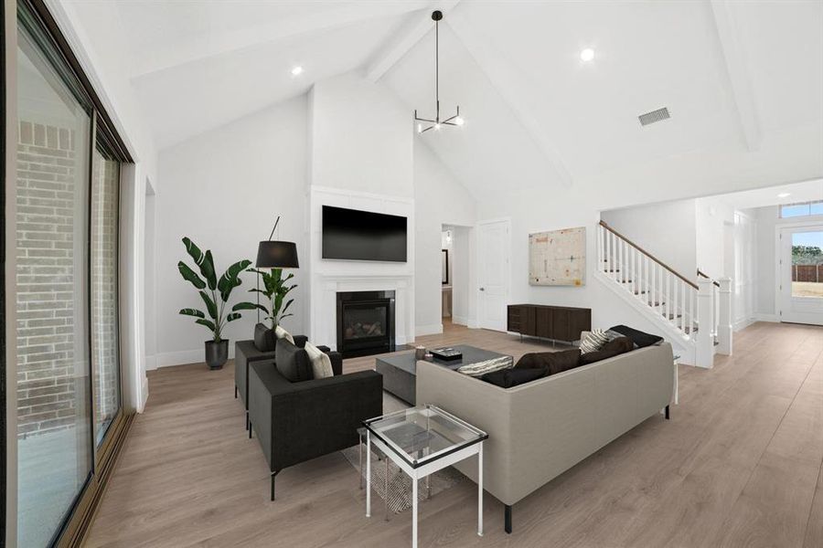 Furnished interior view inside a new home in Sterling Greene, Arlington (Image 9). Furnished interior view inside a new home in Sterling Greene, Arlington (Image 9).
