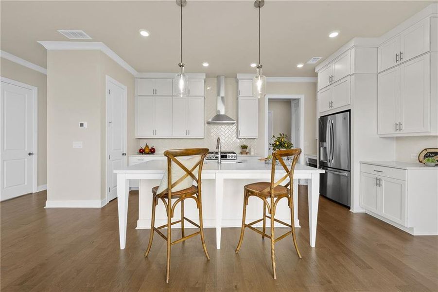 Furnished interior view inside a new home in Palisades Single Family, Cumming (Image 5). Furnished interior view inside a new home in Palisades Single Family, Cumming (Image 5).
