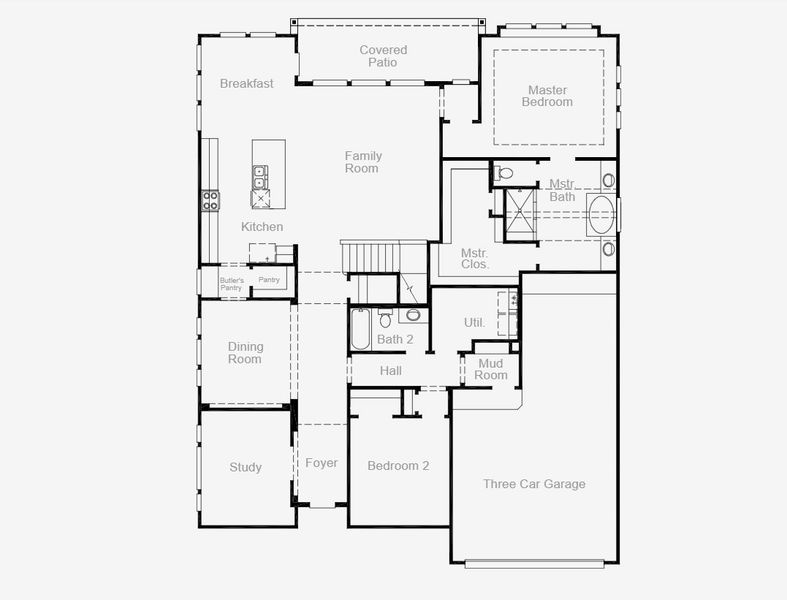 2D floor plan layout for the Wichita - Single Family Homes by Coventry Homes in Parmer Ranch, Georgetown, TX (Image 3). 2D floor plan layout for the Wichita - Single Family Homes by Coventry Homes in Parmer Ranch, Georgetown, TX (Image 3).