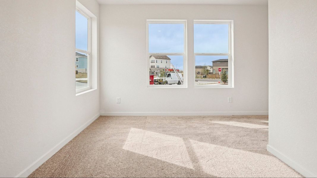 Furnished interior view inside a new home in Windler Townhomes, Aurora (Image 22). Furnished interior view inside a new home in Windler Townhomes, Aurora (Image 22).