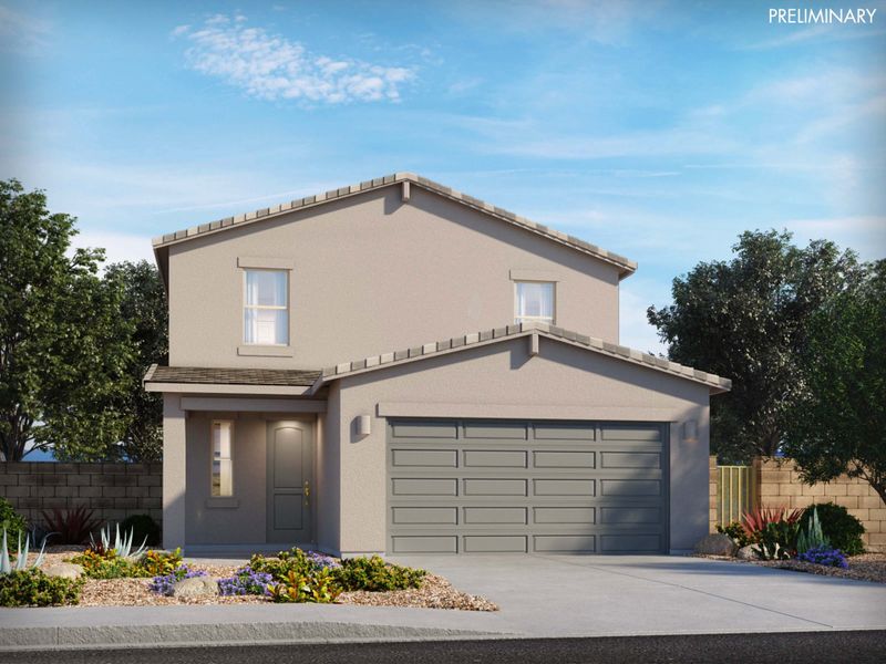 Representative exterior photo of a completed home built from the Revel by Meritage Homes in Valencia Crossing, Tucson, AZ (Image 13).