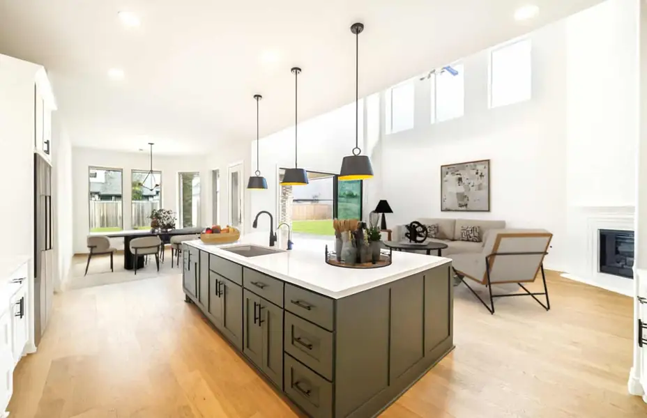 Furnished interior view inside a new home in Bridgeland 60′, Cypress (Image 3).