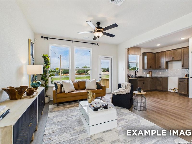 Furnished interior view inside a new home in Meadows at Oak Creek, San Antonio (Image 8). Furnished interior view inside a new home in Meadows at Oak Creek, San Antonio (Image 8).