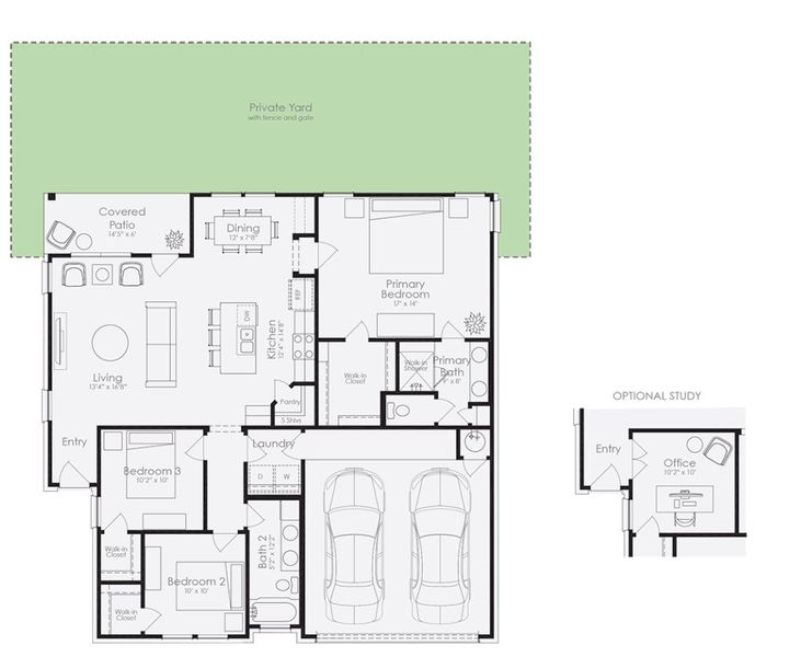 2D floor plan layout for the The Sage by Clark Wilson Builder in Anthem Cottages, Kyle, TX (Image 3). 2D floor plan layout for the The Sage by Clark Wilson Builder in Anthem Cottages, Kyle, TX (Image 3).