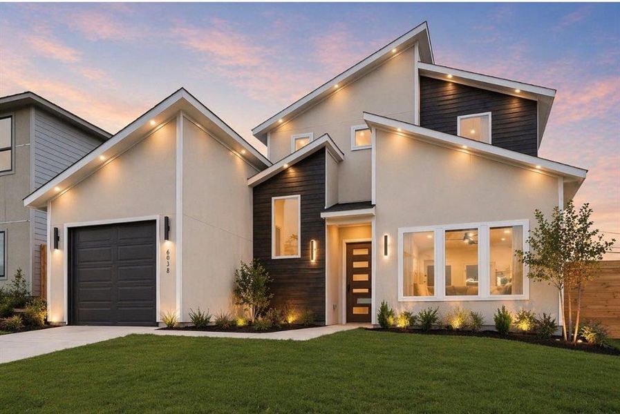 Front exterior of a new home in , Dallas, TX, highlighting curb appeal (Image 21).