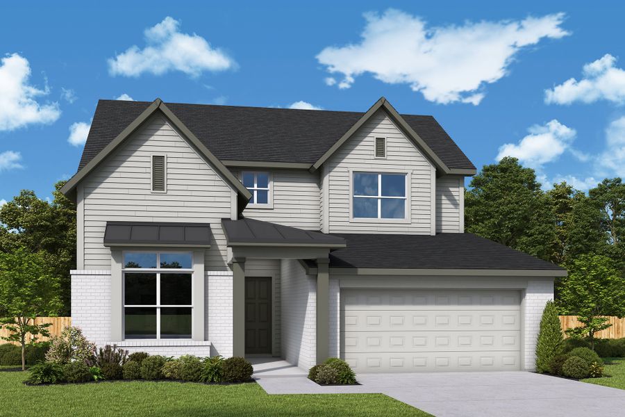 Representative exterior photo of a completed home built from the The Lavender by David Weekley Homes in ARTAVIA 50' Homesites, Conroe, TX (Image 11).