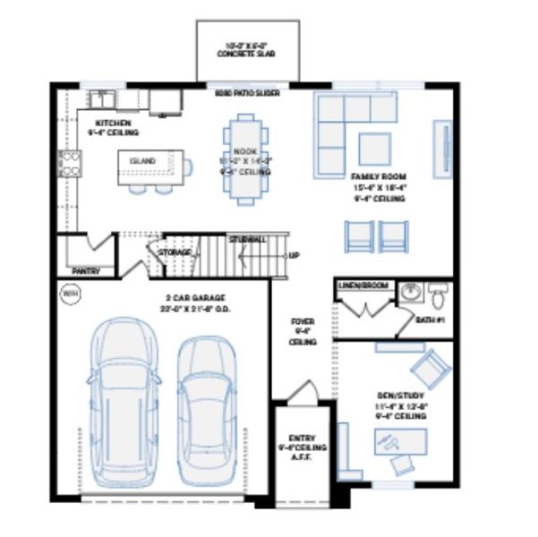 2D floor plan layout for the Sable by Cardel Homes in Fieldstone, Plant City, FL (Image 7). 2D floor plan layout for the Sable by Cardel Homes in Fieldstone, Plant City, FL (Image 7).