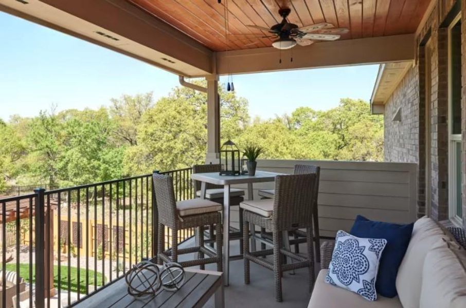 Photo of Pulte model home with same floor plan, not of actual home listed.