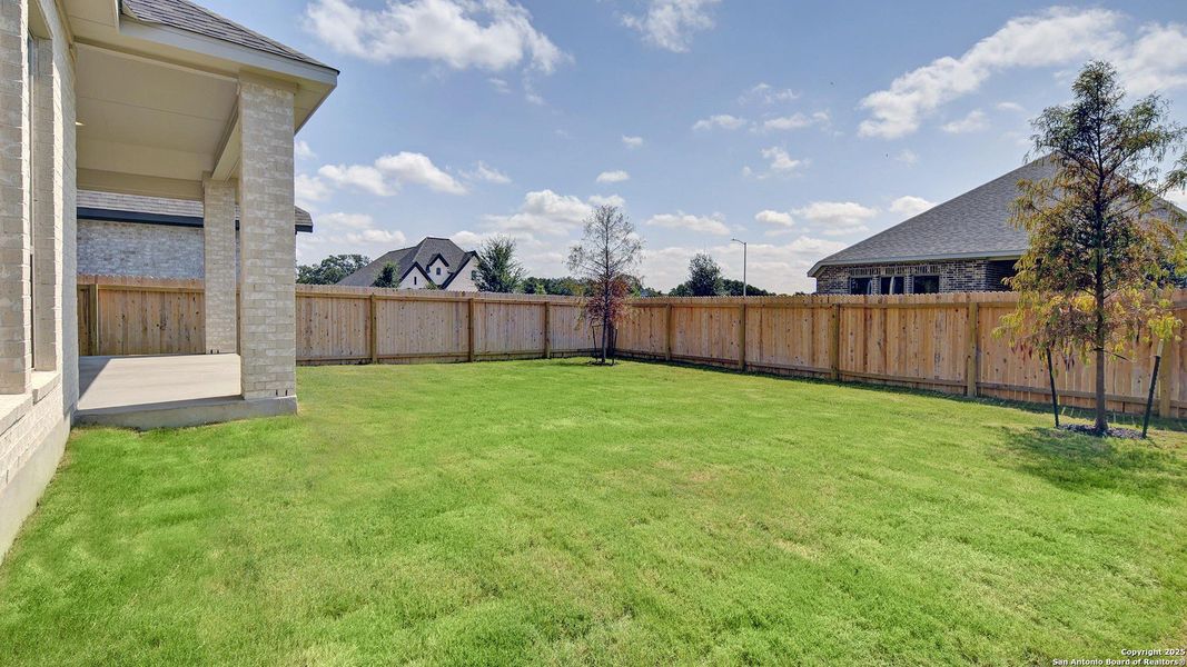 Front exterior of a new home in Kallison Ranch 45', San Antonio, TX, highlighting curb appeal (Image 20).