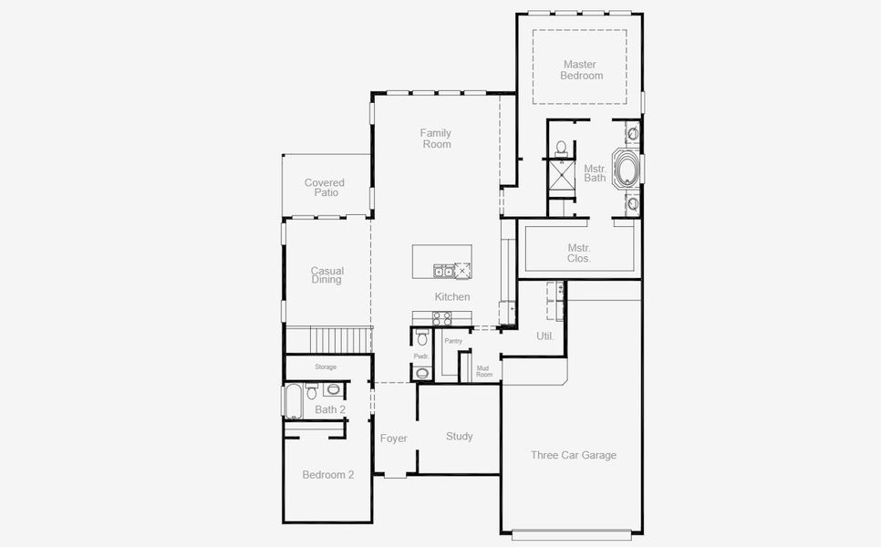 2D floor plan layout for the Shepherd by Coventry Homes in Pecan Square 60', Northlake, TX (Image 3).