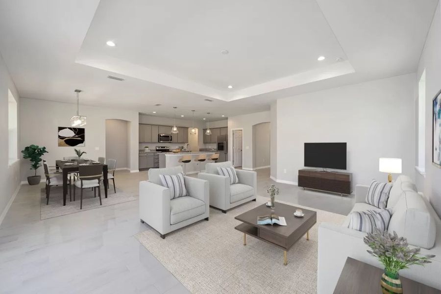 Representative furnished interior of a home built from the Republic by Triple Crown Homes in Evergreen Estates, Ocala (Image 5).