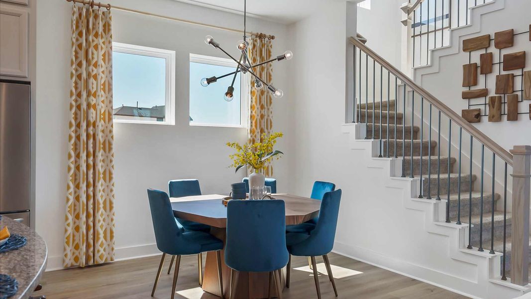 Furnished interior in a model home at Emerald Heights at Bridgeland Central – 35’ Alley in Cypress (Image 17). Furnished interior in a model home at Emerald Heights at Bridgeland Central – 35’ Alley in Cypress (Image 17).