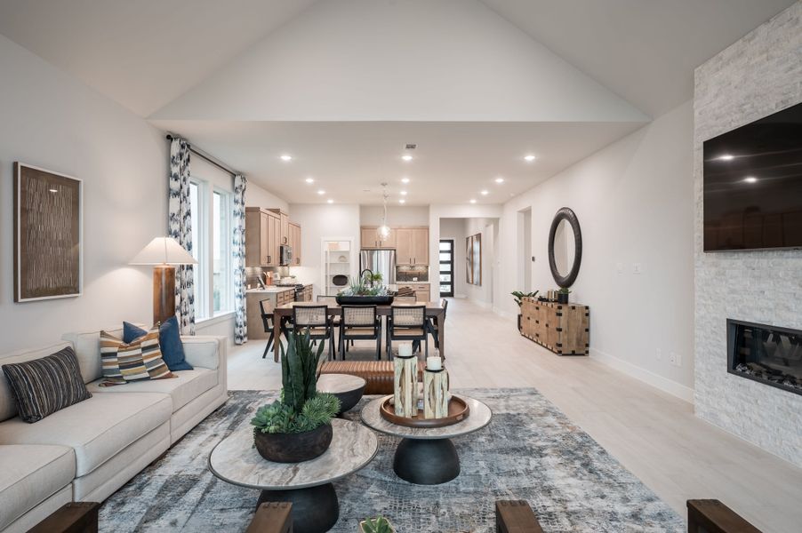 Representative furnished interior of a home built from the Falcon by Tri Pointe Homes in Tompkins Reserve, Katy (Image 15).