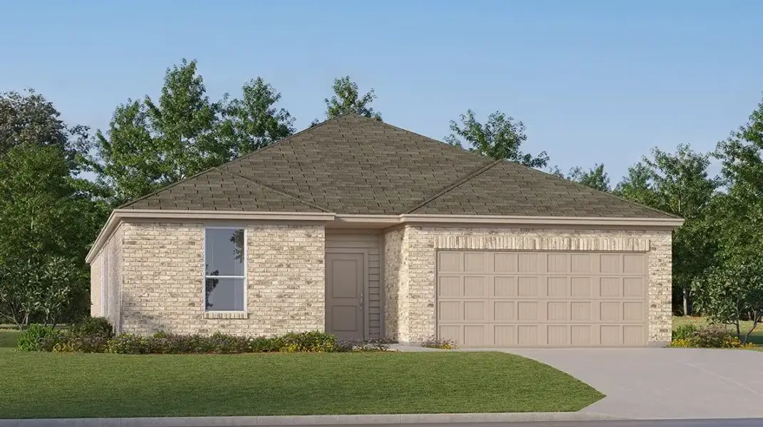 Front exterior of a new home in Waterstone, Kyle, TX, highlighting curb appeal (Image 1). Front exterior of a new home in Waterstone, Kyle, TX, highlighting curb appeal (Image 1).