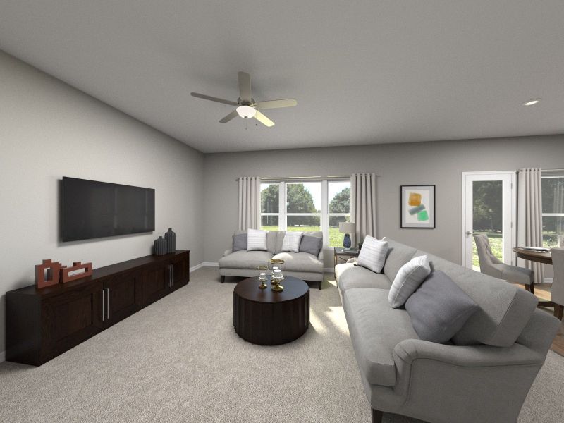 Furnished interior view inside a new home in Butler Farms - Americana Collection, Liberty Hill (Image 3).