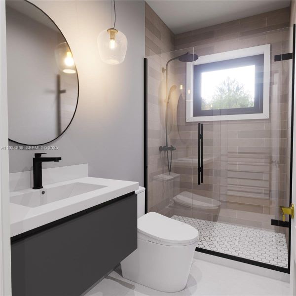 Furnished interior view inside a new home in , Miami (Image 8).