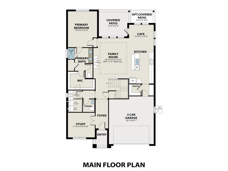2D floor plan layout for the The Sequoia M by Davidson Homes LLC in Waverly Estates, Josephine, TX (Image 3). 2D floor plan layout for the The Sequoia M by Davidson Homes LLC in Waverly Estates, Josephine, TX (Image 3).