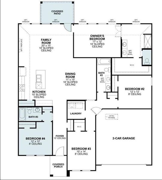 2D floor plan layout of this home in Kings Way, Denton, TX (Image 4).