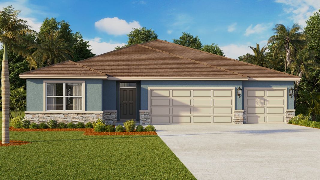Representative exterior photo of a completed home built from the Covington by D.R. Horton in Fernwood, Zellwood, FL (Image 14).