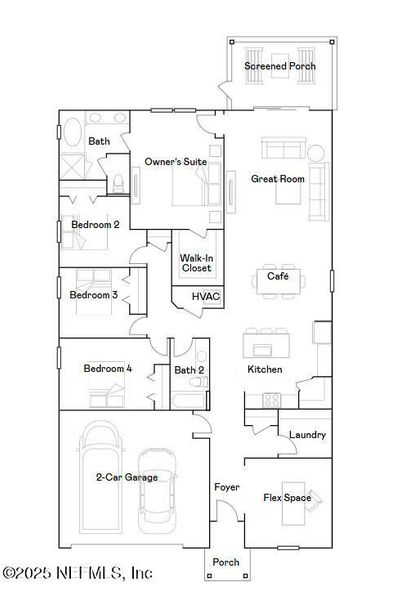 2D floor plan layout of this home in Shearwater: Shearwater - Single Family, St. Augustine, FL (Image 2).