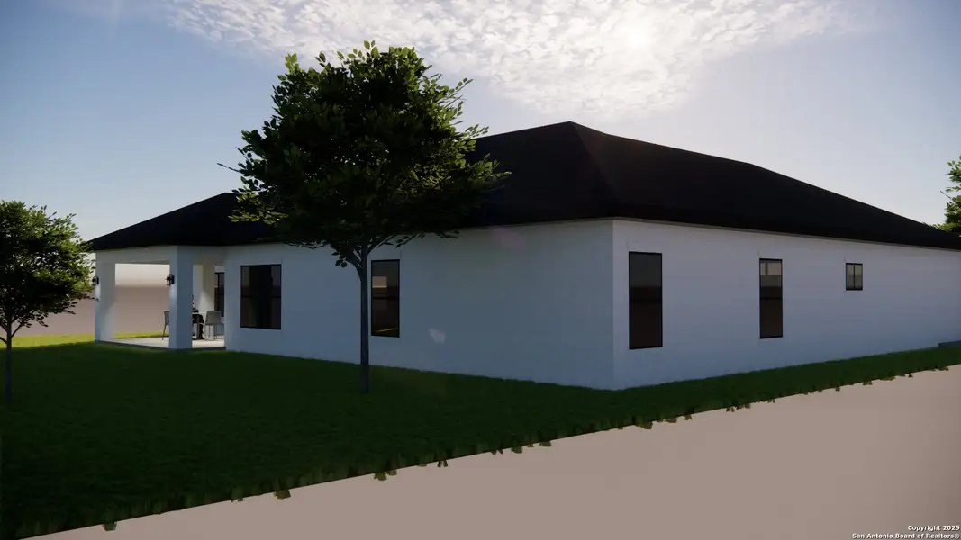 Exterior rendering of this home design in , La Vernia, TX (Image 1). Exterior rendering of this home design in , La Vernia, TX (Image 1).