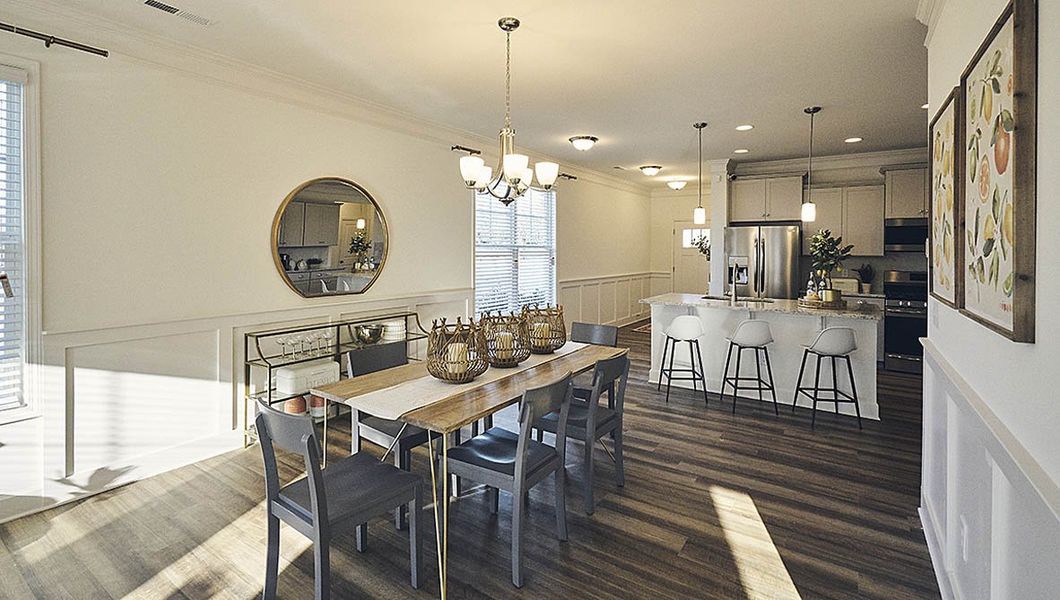 Furnished interior view inside a new home in The Meadows at Kinsley, Jamestown (Image 14). Furnished interior view inside a new home in The Meadows at Kinsley, Jamestown (Image 14).