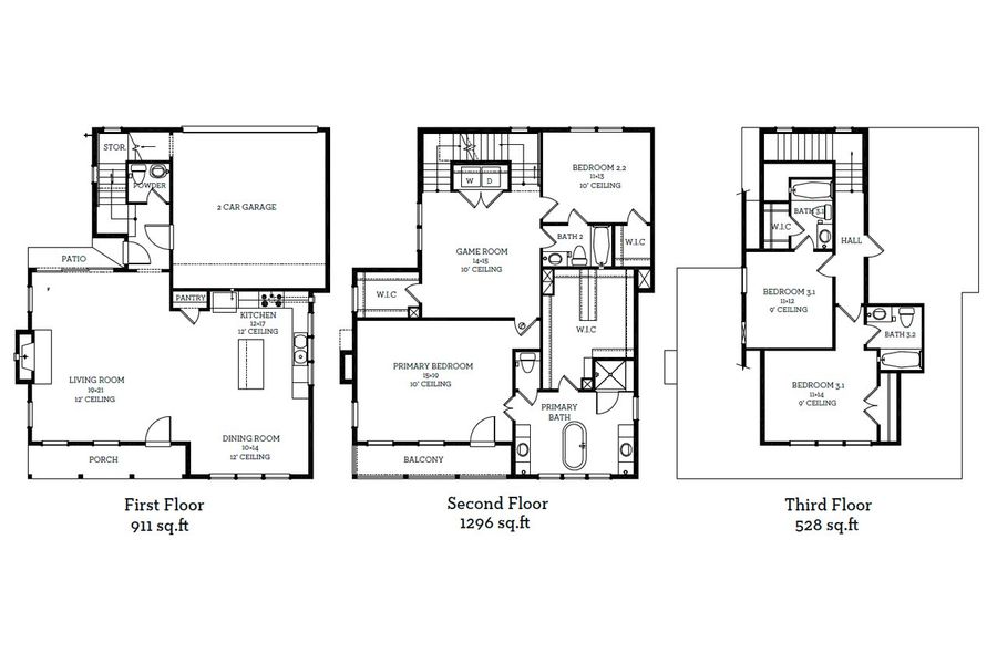 2D floor plan layout of this home in Eastwood Green, Houston, TX (Image 2). 2D floor plan layout of this home in Eastwood Green, Houston, TX (Image 2).