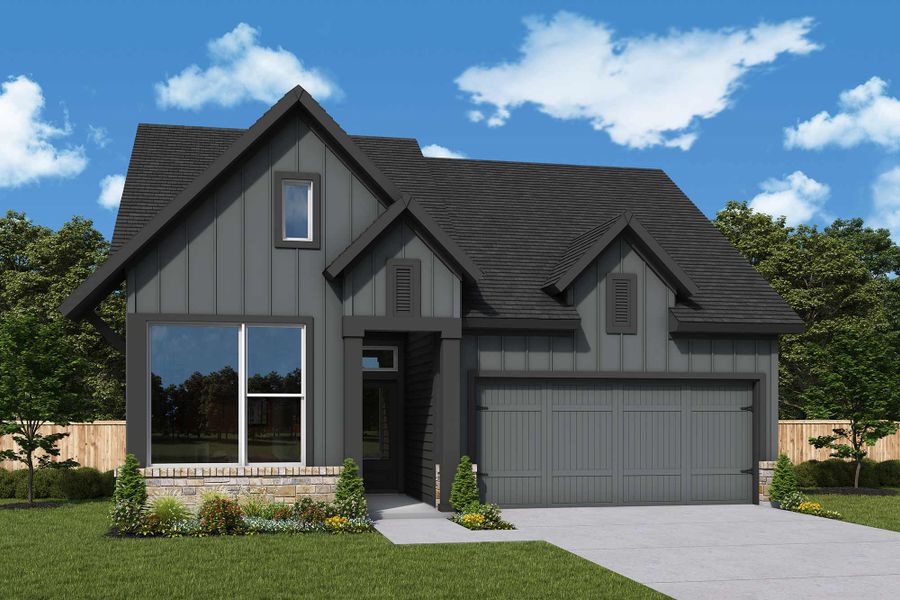 Representative exterior photo of a completed home built from the The Manhattan by David Weekley Homes in Grange 45' Homesites, Katy, TX (Image 22). Representative exterior photo of a completed home built from the The Manhattan by David Weekley Homes in Grange 45' Homesites, Katy, TX (Image 22).