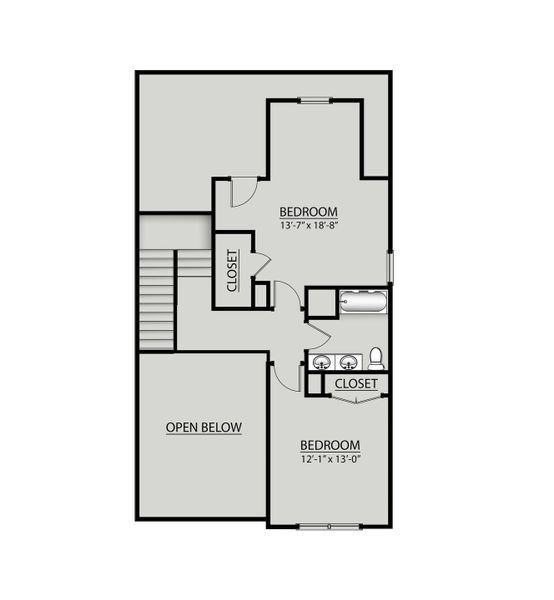 2D floor plan layout for the Ridley by DSLD Homes in Saddlebrook, Murfreesboro, TN (Image 3).