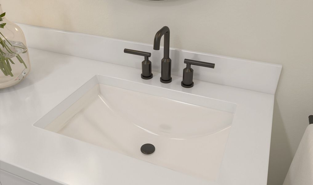 Matte black accessories in primary bath